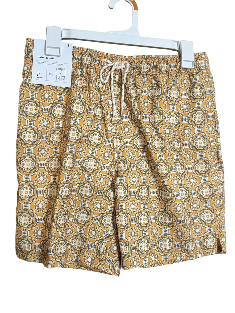 Goodfellow 7” Swim Trunks With Liner NWT Gold Medallion